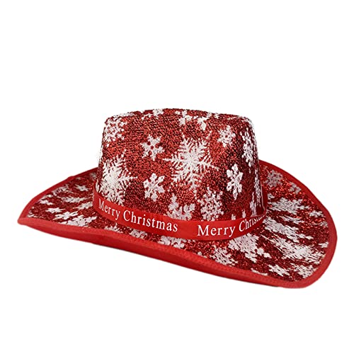 FANSWAN Vintage Hut Uni Filz Damen Hüte mit Schneeflockenmuster Weihnachten Top Bonnet Herren Cosplay Hut FANSWAN Vintage Hut Uni Filz Damen Hüte mit Schneeflockenmuster Weihnachten Top Bonnet Herren Cosplay Hut von FANSWAN