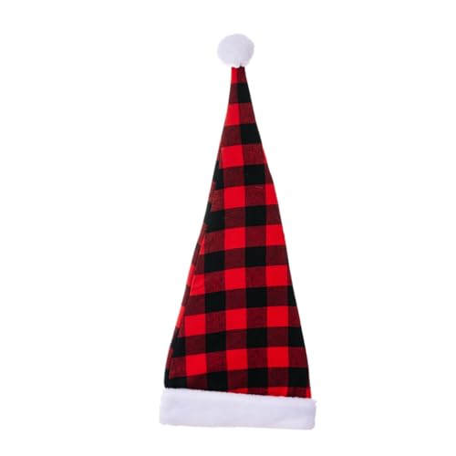 FANSWAN Weihnachtsmütze, dick, lang, Plüsch und weiße pelzige Krempe, für Weihnachtsfeiern, Verkleidungen, Cosplay von FANSWAN