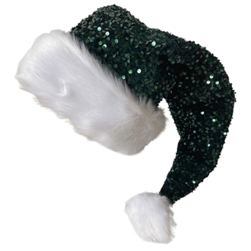 FANSWAN Weihnachtsmütze mit Pailletten und weißer pelziger Krempe für Weihnachtsfeiern, Verkleidung, Cosplay, Pailletten, besetzt FANSWAN Weihnachtsmütze mit Pailletten und weißer pelziger Krempe für Weihnachtsfeiern, Verkleidung, Cosplay, Pailletten, besetzt von FANSWAN