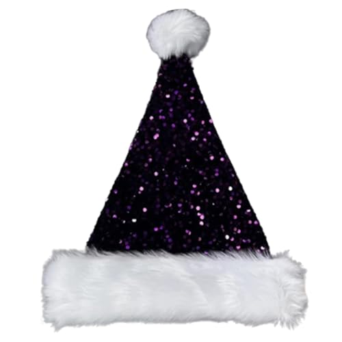FANSWAN Weihnachtsmütze mit Pailletten und weißer pelziger Krempe für Weihnachtsfeiern, Verkleidung, Cosplay, Pailletten, besetzt FANSWAN Weihnachtsmütze mit Pailletten und weißer pelziger Krempe für Weihnachtsfeiern, Verkleidung, Cosplay, Pailletten, besetzt von FANSWAN