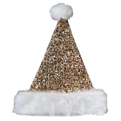 FANSWAN Weihnachtsmütze mit Pailletten und weißer pelziger Krempe für Weihnachtsfeiern, Verkleidung, Cosplay, Pailletten, besetzt FANSWAN Weihnachtsmütze mit Pailletten und weißer pelziger Krempe für Weihnachtsfeiern, Verkleidung, Cosplay, Pailletten, besetzt von FANSWAN
