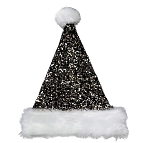 FANSWAN Weihnachtsmütze mit Pailletten und weißer pelziger Krempe für Weihnachtsfeiern, Verkleidung, Cosplay, Pailletten, besetzt FANSWAN Weihnachtsmütze mit Pailletten und weißer pelziger Krempe für Weihnachtsfeiern, Verkleidung, Cosplay, Pailletten, besetzt von FANSWAN