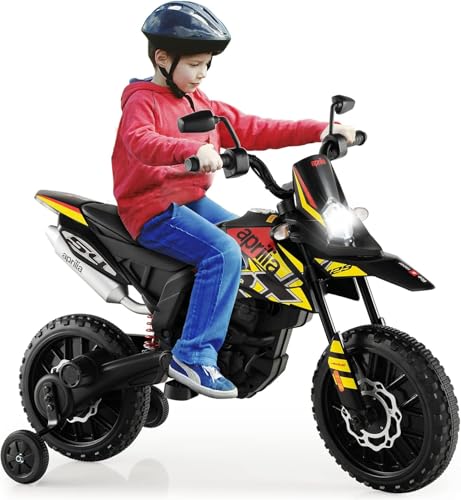 FANTASK 12V Elektromotorrad für Kinder 5,5-6 km/h, Kindermotorrad mit Stützrädern & Musik & Scheinwerfer, Gelbe und Schwarze Motorrad für Kinder von 3 bis 8 Jahren FANTASK 12V Elektromotorrad für Kinder 5,5-6 km/h, Kindermotorrad mit Stützrädern & Musik & Scheinwerfer, Gelbe und Schwarze Motorrad für Kinder von 3 bis 8 Jahren von FANTASK