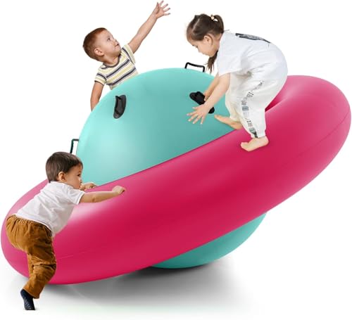 FANTASK Aufblasbare Kuppelwippe für Kinder, 223 cm große Kinderwippe zum Rollen, Neigen, Klettern & Hüpfen mit 6 integrierten Griffen FANTASK Aufblasbare Kuppelwippe für Kinder, 223 cm große Kinderwippe zum Rollen, Neigen, Klettern & Hüpfen mit 6 integrierten Griffen von FANTASK