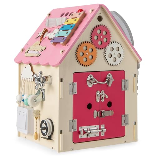 FANTASK Kinder Spielhaus Holz, Spielzeughaus mit Sinnesspielen & Stauraum, Lernspielzeug Montessori, Aktivitätswürfel für Kinder ab 2 Jahren FANTASK Kinder Spielhaus Holz, Spielzeughaus mit Sinnesspielen & Stauraum, Lernspielzeug Montessori, Aktivitätswürfel für Kinder ab 2 Jahren von FANTASK