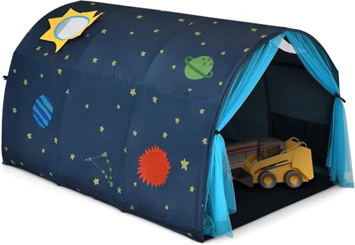 FANTASK Kinderspielhaus, Kinderzelt mit Fenster & Tasche, Spielzelt mit doppeltem Vorhang, Blau FANTASK Kinderspielhaus, Kinderzelt mit Fenster & Tasche, Spielzelt mit doppeltem Vorhang, Blau von FANTASK