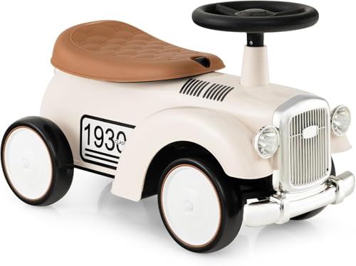 FANTASK Rutschauto mit Stauraum & Kippschutz in Weiß, Kinderfahrzeug mit Lenkrad & Sound, Rutscherfahrzeug Kinderauto für Kinder ab 1 Jahr FANTASK Rutschauto mit Stauraum & Kippschutz in Weiß, Kinderfahrzeug mit Lenkrad & Sound, Rutscherfahrzeug Kinderauto für Kinder ab 1 Jahr von FANTASK
