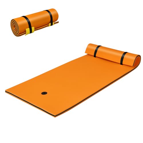FANTASK Schwimmmatte 220 x 90 cm, schwimmende Wassermatte bis 100 kg belastbar, schwimmender Matte aus reißfestem XPE-Schaumstoff von FANTASK