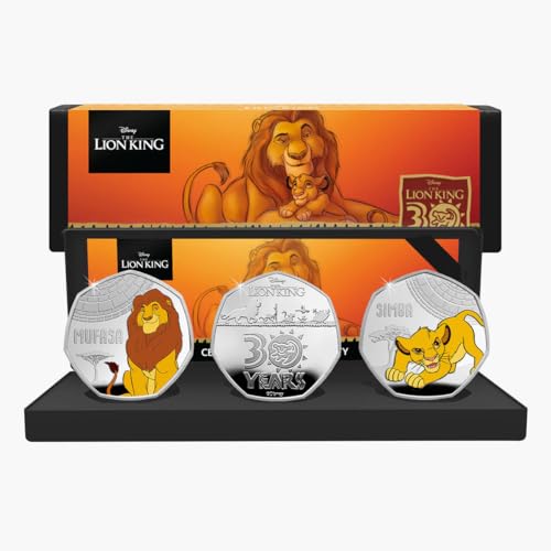 FANTASY CLUB 30 Jahre "Der König der Löwen" – Set mit 3 Sammlermünzen (1994–2024) – Luxusausgabe mit Echtheitszertifikat und hochwertiger Box von FANTASY CLUB