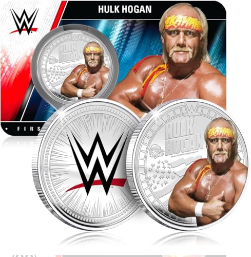 FANTASY CLUB Hulk Hogan WWE 32 mm offizielle Sammelmünze – Hommage an den Unsterblichen Hulkster und Wrestling-Symbol – limitierte Auflage für Fans und Sammler von FANTASY CLUB