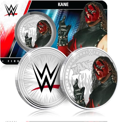 FANTASY CLUB Kane WWE 32 mm offizielle Sammelmünze – Hommage an das Rote Monster und Legende des extremen Kampfes – limitierte Auflage für Fans und Sammler von FANTASY CLUB
