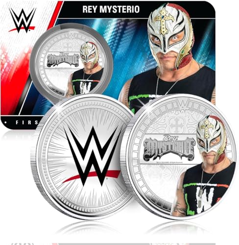 FANTASY CLUB Rey Mysterio WWE 32 mm offizielle Sammelmünze – Hommage an den Meister des 619 und Legende des Luftwrestlings – limitierte Auflage für Fans und Sammler von FANTASY CLUB