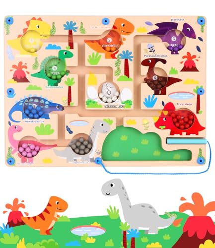 FAOKZE Magnetspiel Labyrinth Spielzeug,Montessori Spielzeug ab 2-5 Jahre,Feinmotorik Spielzeug,Zahlen Farben Lernen Sortierspiel,Lernspiele Motorikspielzeug Geschenk Kinder (Grün) von FAOKZE