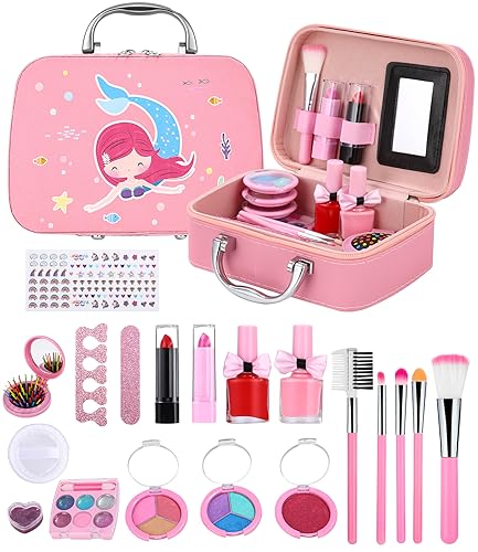 FAOKZE Make-up case Girls, Children's Make-up Set Girls, Make-up Set Girls, Children's Make-up Set Girls, Make-up case Children, Make-up for Children (pink2, 20.30 × 16.00 × 7.80 cm) FAOKZE Make-up case Girls, Children's Make-up Set Girls, Make-up Set Girls, Children's Make-up Set Girls, Make-up case Children, Make-up for Children (pink2, 20.30 × 16.00 × 7.80 cm) von FAOKZE