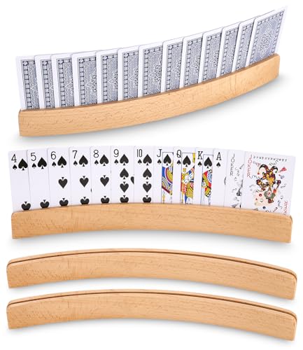 Kartenhalter Kinder, 2 Stück Spielkartenhalter Karten Halter, Kartenhalter Holz,Spielkarten Halter Kartenhalter Kinder Freisprech Kartenständer Kinder Spielkartenhalter Holz für Senioren von FAOKZE