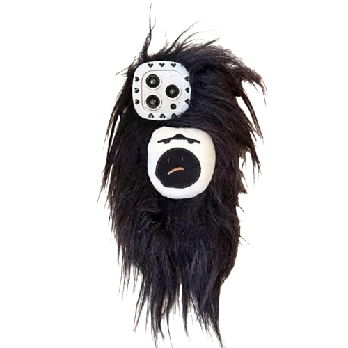 FAOONNMY Halloween Plüsch Hülle Case für iPhone 15 Pro, Kreative Warme Flauschige Pelzig Schutzhülle, Herbst Winter Cartoon Monster Handyhülle Stoßfest Kompatibel mit iPhone 15 Pro von FAOONNMY
