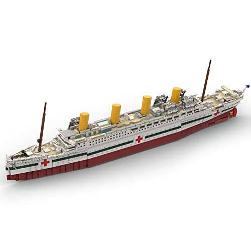 FAROX Technik Schiff Bausteine Modell, 1/325 Britannic Groß Schiff Modell Bauset, MOC-95563 Kreuzfahrtschiff Konstruktionsspielzeug Kompatibel mit Lego - 3445 Teile von FAROX