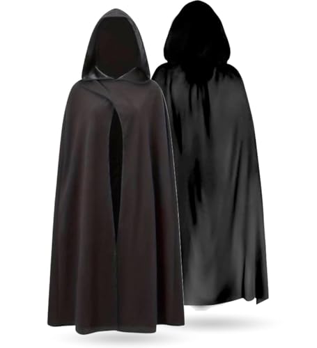 FASCHINFEVER Halloween Vampir Kostüm Umhang mit Kaputze schwarz als Verkleidung für Kinder & Erwachsene - Fasching & Karneval - Einheitsgröße FASCHINFEVER Halloween Vampir Kostüm Umhang mit Kaputze schwarz als Verkleidung für Kinder & Erwachsene - Fasching & Karneval - Einheitsgröße von FASCHINFEVER