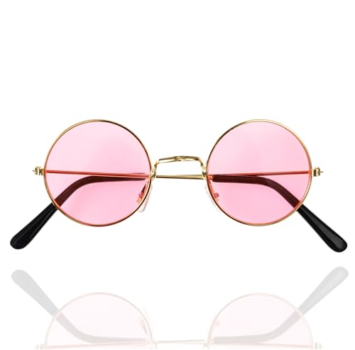 FASCHINFEVER Hippie Brille wie 70er 80er - rosa Sonnenbrille rund- Accessoires für Fasching & Karneval FASCHINFEVER Hippie Brille wie 70er 80er - rosa Sonnenbrille rund- Accessoires für Fasching & Karneval von FASCHINFEVER
