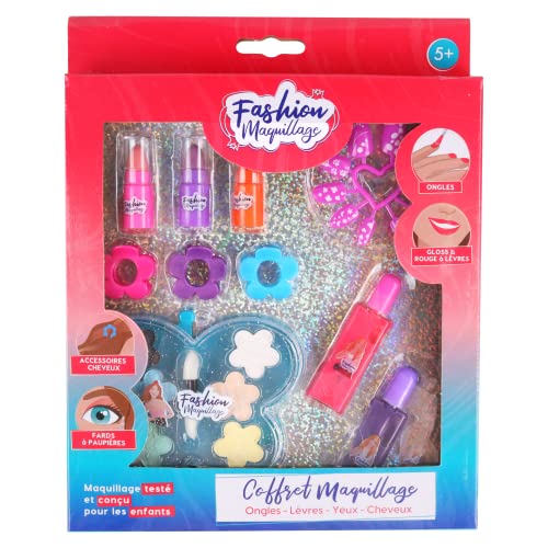 FASHION MAQUILLAGE - Kleines Schönheitsset - Make-up - 258006 - Zufälliges Modell - Kunststoff - Kinderspiel - Schönheit - Empfindliche Haut - Von einem französischen Labor getestet - Ab 5 Jahren von FASHION MAQUILLAGE