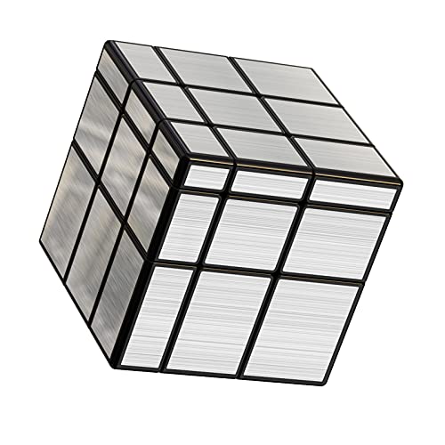 Vdealen Speed Cube Mirror Cube von 3x3 Speed Cube, Silver Mirror Sticker SpiegelCube für Anfänger und Fortgeschrittene, Magic Cube Geschenk für Kinder Teenager Erwachsene von Vdealen