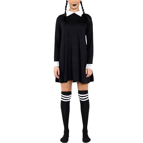 Damen-Kostüm für Erwachsene, Gothic, Schulmädchen, Swingkleid, Halloween, Kostüm, gruselig, Cosplay, Partykleidung Damen-Kostüm für Erwachsene, Gothic, Schulmädchen, Swingkleid, Halloween, Kostüm, gruselig, Cosplay, Partykleidung von FASHIONISM