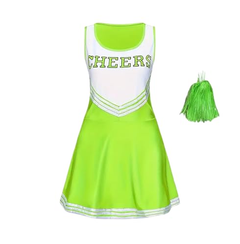 FASHIONISM Cheerleader-Kostüm, Uniform, bedruckt, Rüschensaum, Kleid mit passendem Bommel FASHIONISM Cheerleader-Kostüm, Uniform, bedruckt, Rüschensaum, Kleid mit passendem Bommel von FASHIONISM