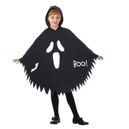 FASLOLSDP Geister Weiß Umhang Halloween Kostüm für Kinder, Gespenst Kostüm, Ghost Scary Dress Kinder Mit Leuchtendem für Cosplay Karneval Halloween Fasching Kostüm Party von FASLOLSDP