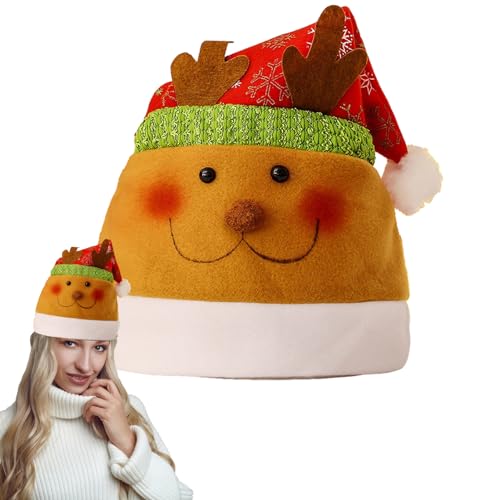 FASSME Cartoon-Weihnachtsmütze – Partyhüte, niedliche Weihnachtsmütze, Plüsch-Winter-Kopfbedeckung, Weihnachtsmützen für Jungen und Mädchen, Silvester-Party-Hüte von FASSME