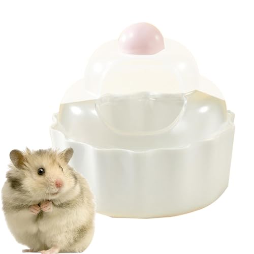 FASSME Hamster-Katzentoilette, Hamster-Sandkasten,Kuchenförmige kleine Tier-Sandbad-Box | Transparentes, auslaufsicheres, auslaufsicheres, rutschfestes Hamsterbad für Käfigzubehör für kleine Haustiere von FASSME