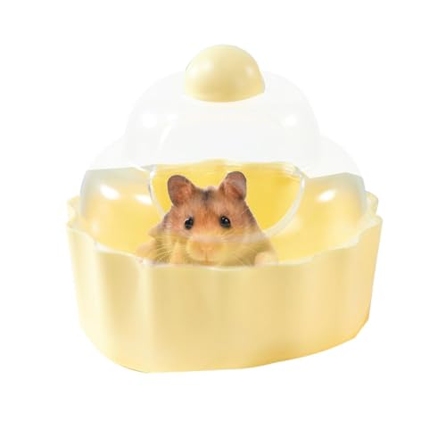 FASSME Hamster-Katzentoilette, Hamster-Sandkasten - Kuchenförmiges Kleintier-Lebensraum-Dekor,Rutschfestes, durchsichtiges Critter's Duschraum-Käfigzubehör für Lemminge, Eichhörnchen, Igel und von FASSME