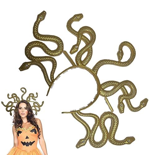 FASSME Medusa Kopfschmuck, gruseliges Halloween-Schlangen-Stirnband, kreativ, Halloween-Kopfschmuck für Karneval, Maskerade, Partyzubehör, Halloween-Stirnbänder für Frauen und Kinder von FASSME