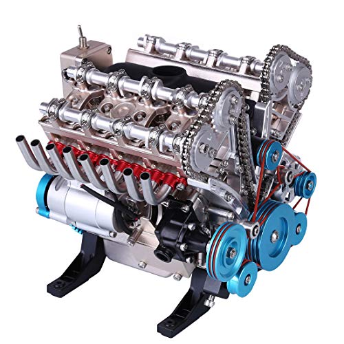 FATOX Vollmetall V8 Motor Bausatz, 1:3 Auto Motor Modell DIY Montage Engine Kit, 500+ Teile V8 Motor Kit Mechanischer Motor Wissenschaftliches Experimentierspielzeug für Erwachsene von FATOX