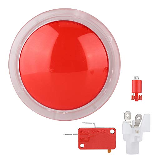 FAUOSWUK 100 Mm Kuppelförmige LED -LED -Beleuchtung Tasten, Light Up -Knöpfe 3D -Kassette Runde Spiel für Maschinenbetriebsspiele Videospielschrank (Rot) von FAUOSWUK