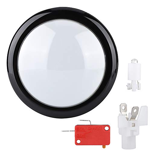 FAUOSWUK 100 Mm Kuppelförmige LED -LED -Beleuchtung Tasten, Light Up -Knöpfe 3D -Kassette Runde Spiel für Maschinenbetriebsspiele Videospielschrank (Weiß) von FAUOSWUK