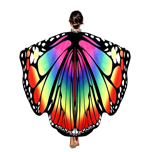 FAVOMOTO Schmetterling Kostüm Damen 164 x 138 cm Schmetterling Kostüm Poncho Fasching Schmetterlingsflügel Erwachsene Damen Schmetterling Kostüm Schmetterling von FAVOMOTO