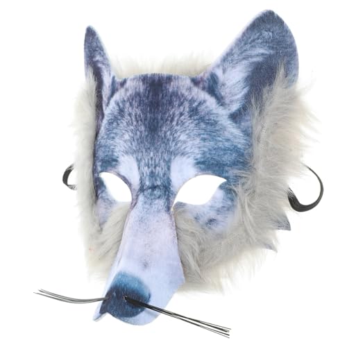 FAVOMOTO Wolfsmaske Halloween-Halbgesichtsmaske Tier-Maskerade-Maske Für Cosplay-Kostüme Partyzubehör von FAVOMOTO