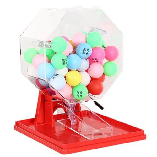 FAXIOAWA Deluxe-Bingo-Set, Colourful Life-Lotteriemaschine, Ballnummernauswahl, inklusive Bingo-Käfig, 50/100 Bälle – ideal für große Gruppen, Partys, 50 Balls-Colorawardball von FAXIOAWA