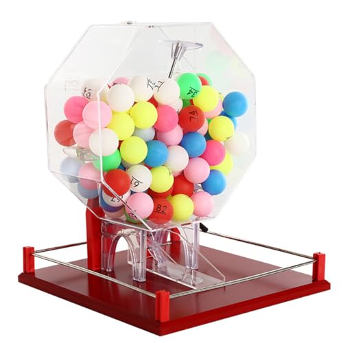 FAXIOAWA Deluxe-Bingo-Set, Colourful Life-Lotteriemaschine, Ballnummernauswahl, inklusive Bingokäfig, 50/100 Bälle – ideal für große Gruppen, Partys, 100 Bälle – Farbnummerball von FAXIOAWA