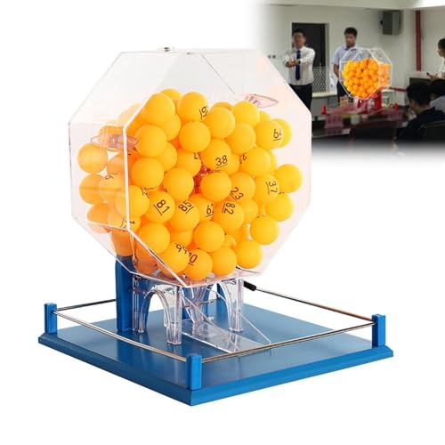 FAXIOAWA Handkurbel-Ballnummernauswahl, 100-Ball-Acryl-Lotteriemaschine, manueller Metall-Bingokäfig, Bingo-Spielset für Unterhaltungsstätten, Einkaufszentren (Farbe: A) von FAXIOAWA