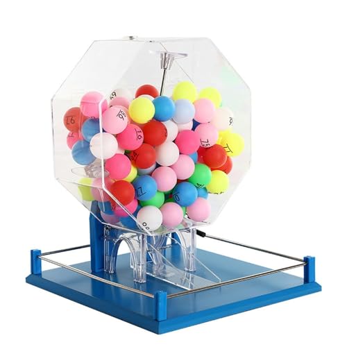 FAXIOAWA Lotterie-Zeichenmaschine, interaktives Spielzeug, manueller Metall-Bingokäfig, Acryl-Lotteriemaschine mit 100 Stück Ball, für Unterhaltungsstätten, Einkaufszentren (Farbe: A) von FAXIOAWA