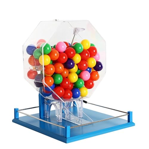 FAXIOAWA Lotterie-Zeichenmaschine, interaktives Spielzeug, manueller Metall-Bingokäfig, Acryl-Lotteriemaschine mit 100 Stück Ball, für Unterhaltungsstätten, Einkaufszentren (Farbe: C) von FAXIOAWA
