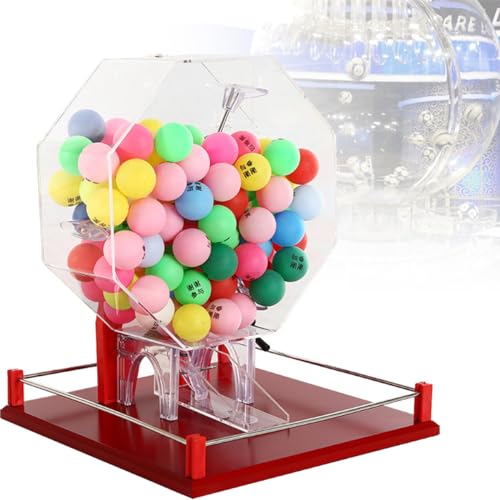 FAXIOAWA Lotteriemaschine Viele-Farben-Ballnummernauswahlhandbuch Lotterielotteriemaschine Tischtennis-Requisiten Lucky Bidding Lottery, 100balls-colorawardball von FAXIOAWA