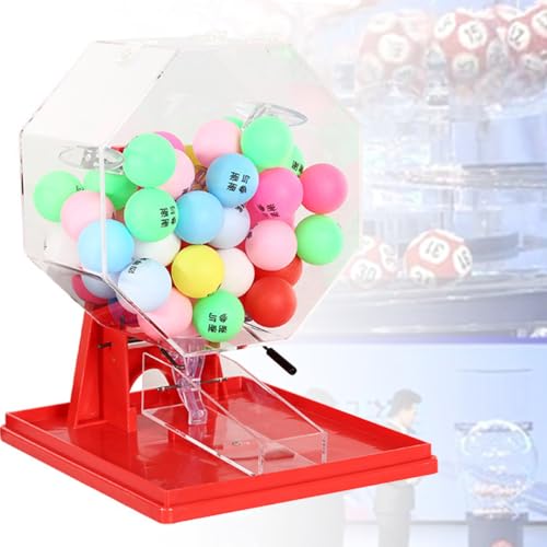 FAXIOAWA Lotteriemaschine Viele-Farben-Ballnummernauswahlhandbuch Lotterielotteriemaschine Tischtennis-Requisiten Lucky Bidding Lottery, 50balls-colornumberball von FAXIOAWA