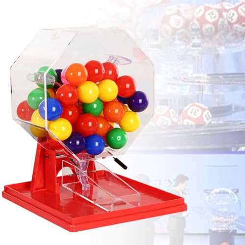 FAXIOAWA Lotteriemaschine Viele-Farben-Ballnummernauswahlhandbuch Lotterielotteriemaschine Tischtennis-Requisiten Lucky Bidding Lottery,50balls-openball von FAXIOAWA