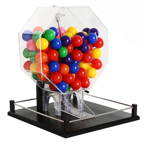 Manuelle Lotterie-Zeichnungsmaschine, 100 Bälle Lotteriemaschine, automatischer Bingo-Käfig, Auswahl von Ballnummern in vielen Farben, interaktives Lotterieball-Spielzeug, für Lucky Bidding Lottery von FAXIOAWA