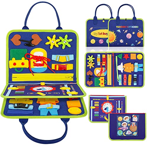 FAYOGOO Busy Board für Kleinkinder 3-Schichten, Busy Board ab 1 2 3 Jahre, Montessori Busy Board Activity Board Jahre ahre Mädchen Junge Motorikspielzeug für Kleinkinder, Grundkenntnisse Erlernen von FAYOGOO