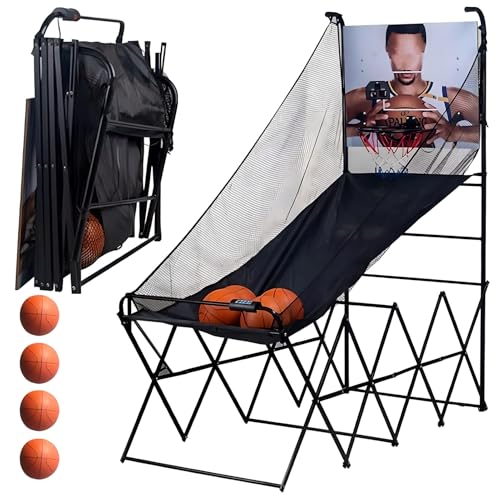 FAcoLL Faltbare Basketball Arcade Spielset mit 8 Spielmodi, 4 Bällen und LCD Anzeigetafel für Kinder im Innenbereich Outdoor Kids Erwachsene Pitching -Training FAcoLL Faltbare Basketball Arcade Spielset mit 8 Spielmodi, 4 Bällen und LCD Anzeigetafel für Kinder im Innenbereich Outdoor Kids Erwachsene Pitching -Training von FAcoLL