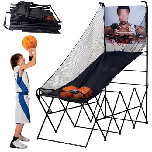 FAcoLL Faltbares Basketball Arcade Spiel, tragbare Basketball Schießmaschine mit 8 Spielmodi, 4 Bällen und LCD Anzeigetafel für Kinder und Erwachsene Pitching Training FAcoLL Faltbares Basketball Arcade Spiel, tragbare Basketball Schießmaschine mit 8 Spielmodi, 4 Bällen und LCD Anzeigetafel für Kinder und Erwachsene Pitching Training von FAcoLL