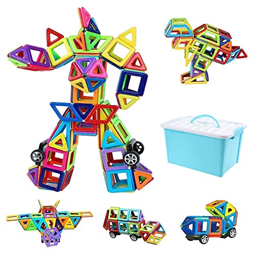 FBDSUFH Magnetspielzeug, Magnet Spielzeug Kinder, Magnet Bausteine für Kinder, Magnetische Bausteine Set 60 Teile, Magnetic Blocks, Magna-Tiles, zu Hause, in Schulen, Kinder im Alter von 3-6 von FBDSUFH